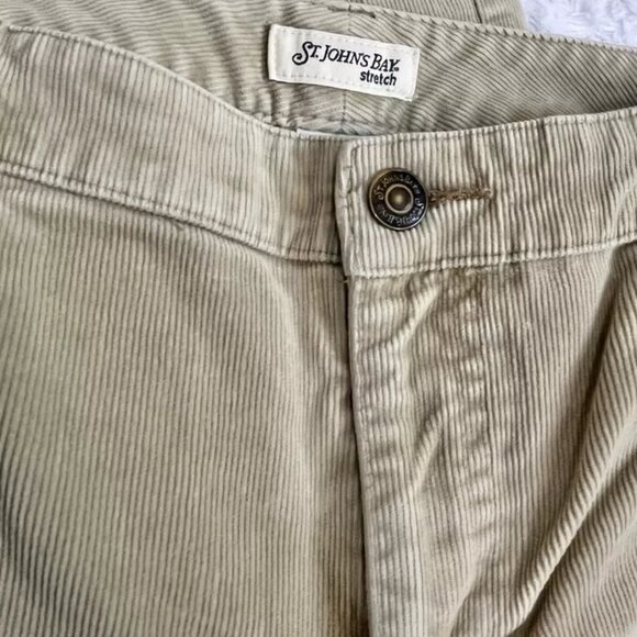 St. John's Bay Corduroy Pant Women 12 Beige Boot Stretch 32 30 - Picture 4 of 6